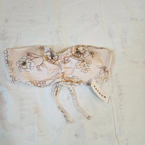 Pacsun L.A. Hearts Strapless Bikini Top Pink Floral Size Large NWT